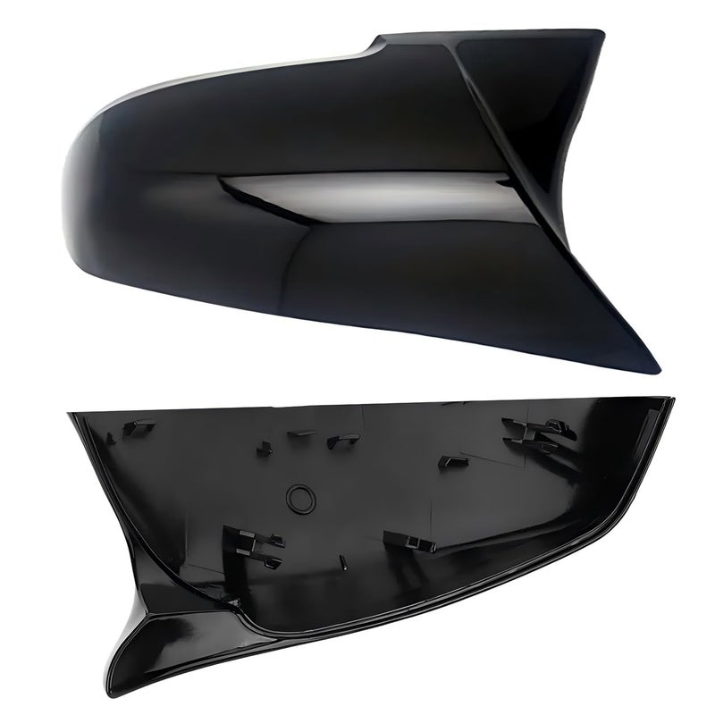 GSRECY Door Side Wing Rearview Mirror Cover Cap Compatible with BMW F20 F21 F87 M2 F23 F30 F36 X1 E84 Gloss Black - M4 Style (Pack of 2) - Image 3
